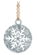 Metal Cutout Ornament w/Beaded String