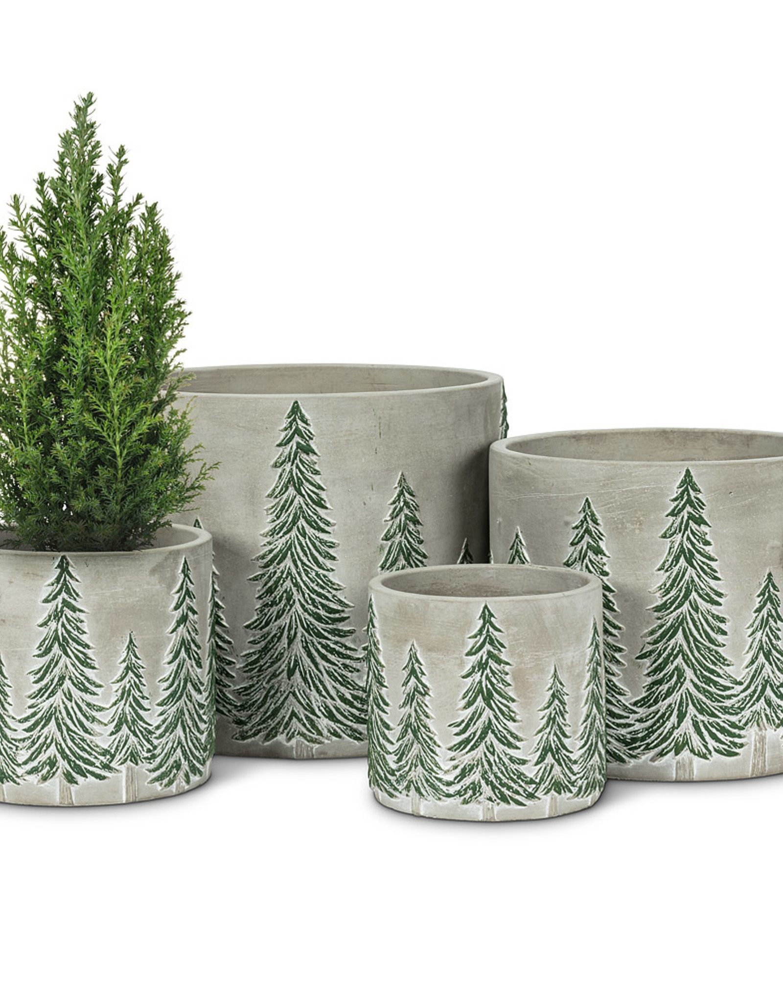 Planter-Cement W/Trees 4.5"