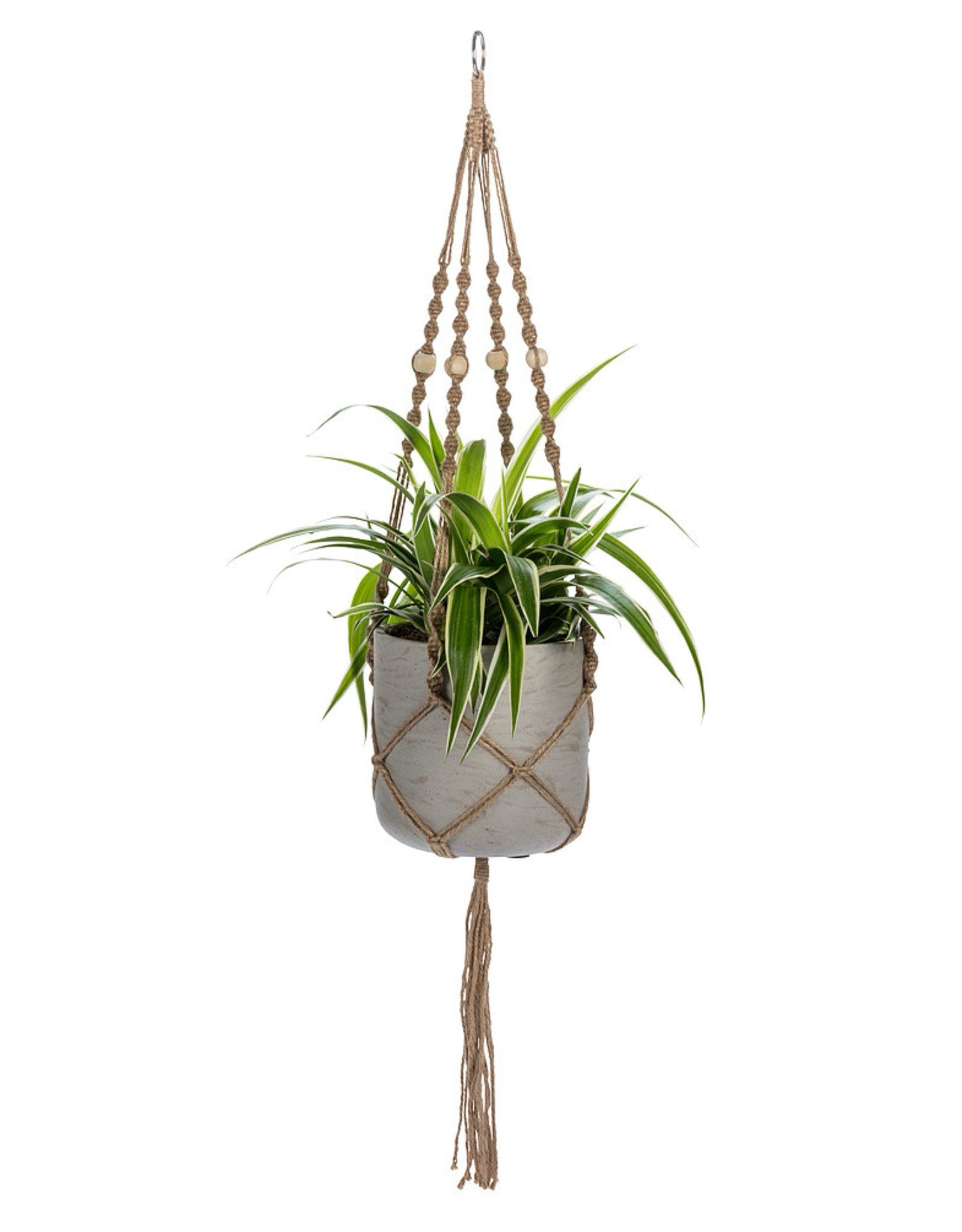 Macrame Plant Hanger w/Tail & Beads 42"