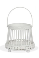Beaded Bamboo Lantern-White