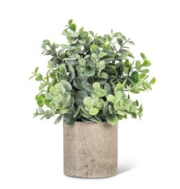 Faux Wide Flocked Leaf Plant