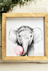 Framed Print-8x8-Bubble Gum Elephant