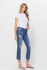 Carlene Mid Rise Crop Jean-Medium Wash