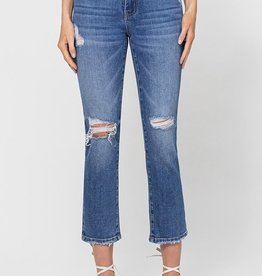 Carlene Mid Rise Crop Jean-Medium Wash