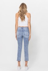 Carlene Mid Rise Straight Jean-Light Wash