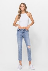 Carlene Mid Rise Straight Jean-Light Wash