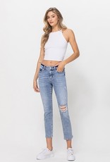 Carlene Mid Rise Straight Jean-Light Wash