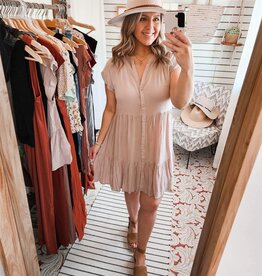 Be Cool Button Down Baby Doll Dress