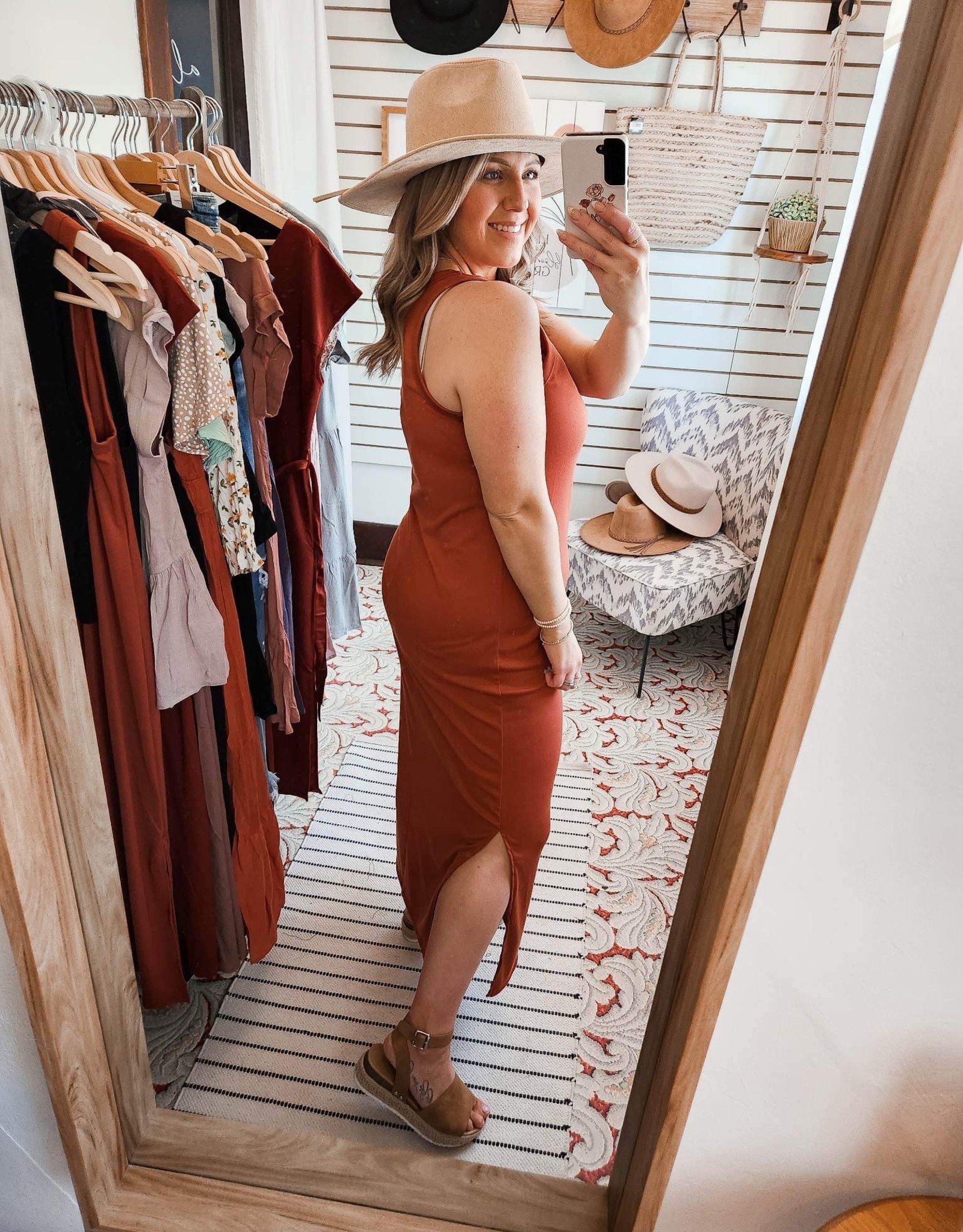 Be Cool The Bethany Basic Maxi Dress-Rust