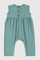 Lazament Sleeveless Romper w/Buttons-Green