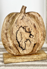 Wooden Crackle Pumpkin