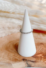 Sweet Three Designs Beaded Rings, Silver Size 6