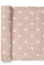 Mini Wander Muslin Swaddle, Boho Squares, Pink Sand