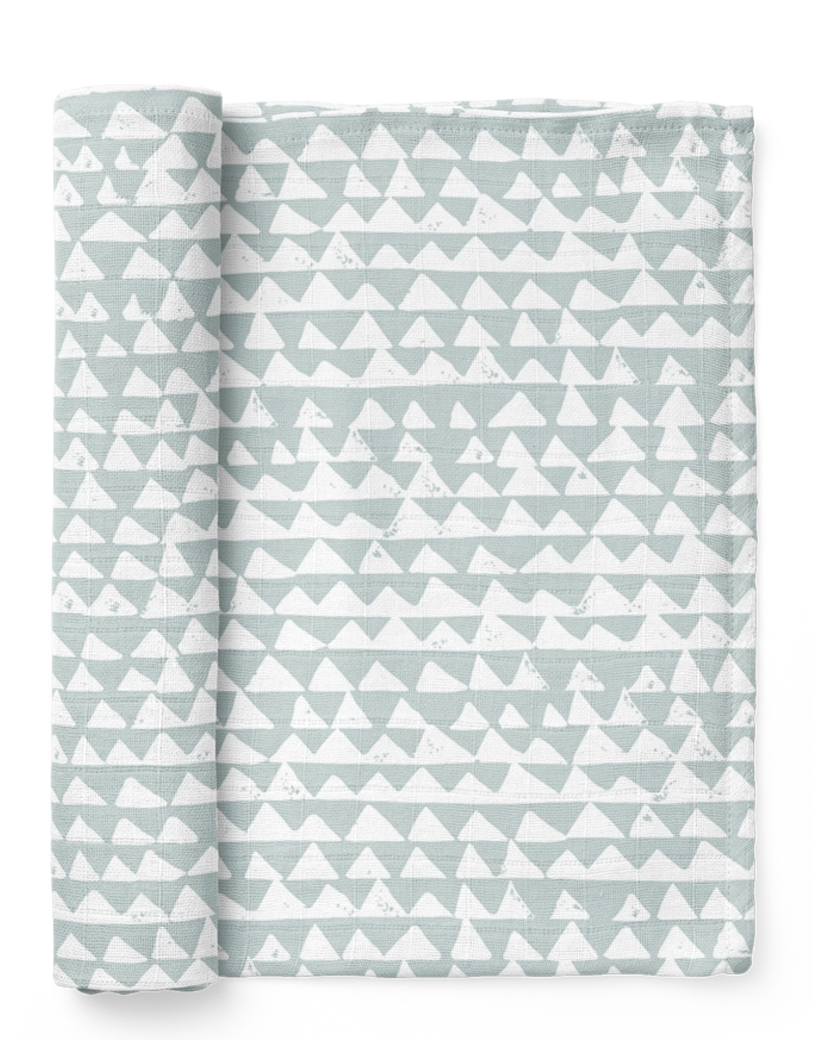 Mini Wander Muslin Swaddle, Mountains, Ice Blue