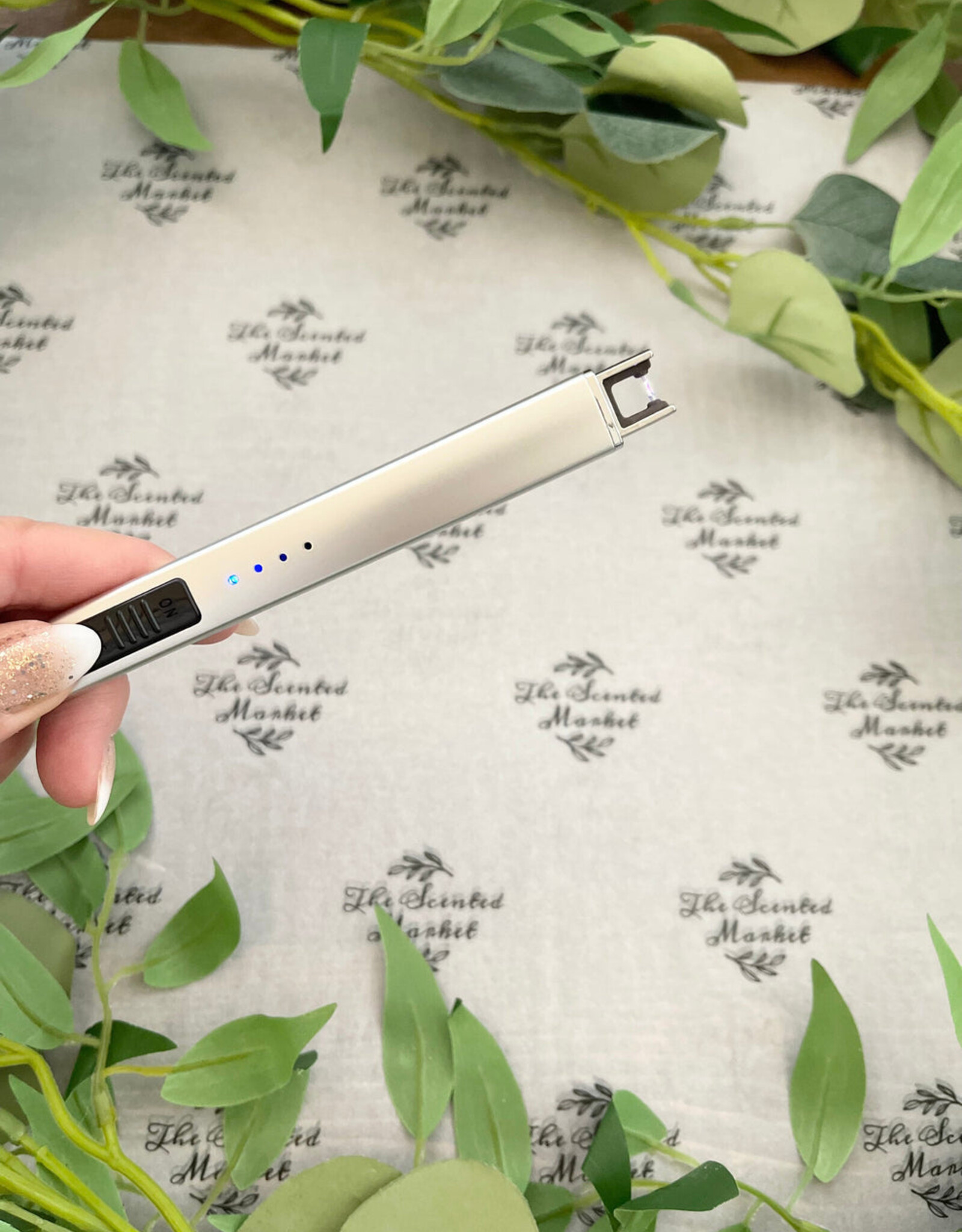 The Scented Market Lighter-USB Rechargable, Silver