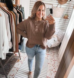 Be Cool The Amber Cable Knit Sweater, Mocha