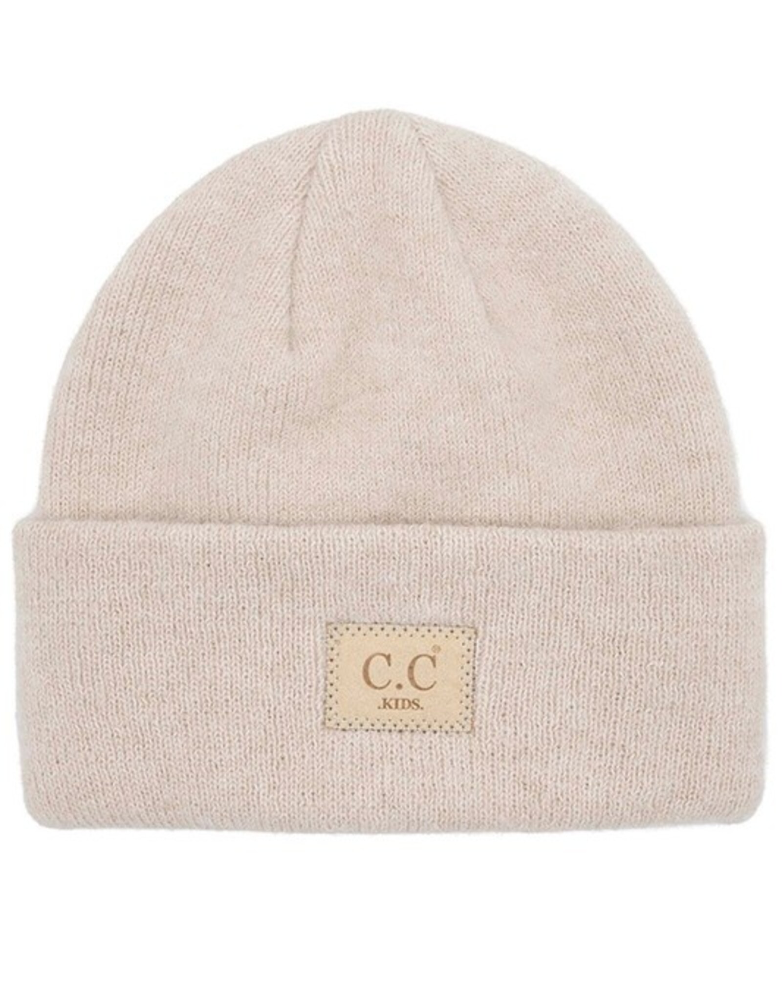 CC CC Kids Beanie-Recycled Yarn w/Patch, Beige