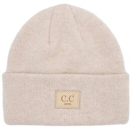 CC CC Kids Beanie-Recycled Yarn w/Patch, Beige