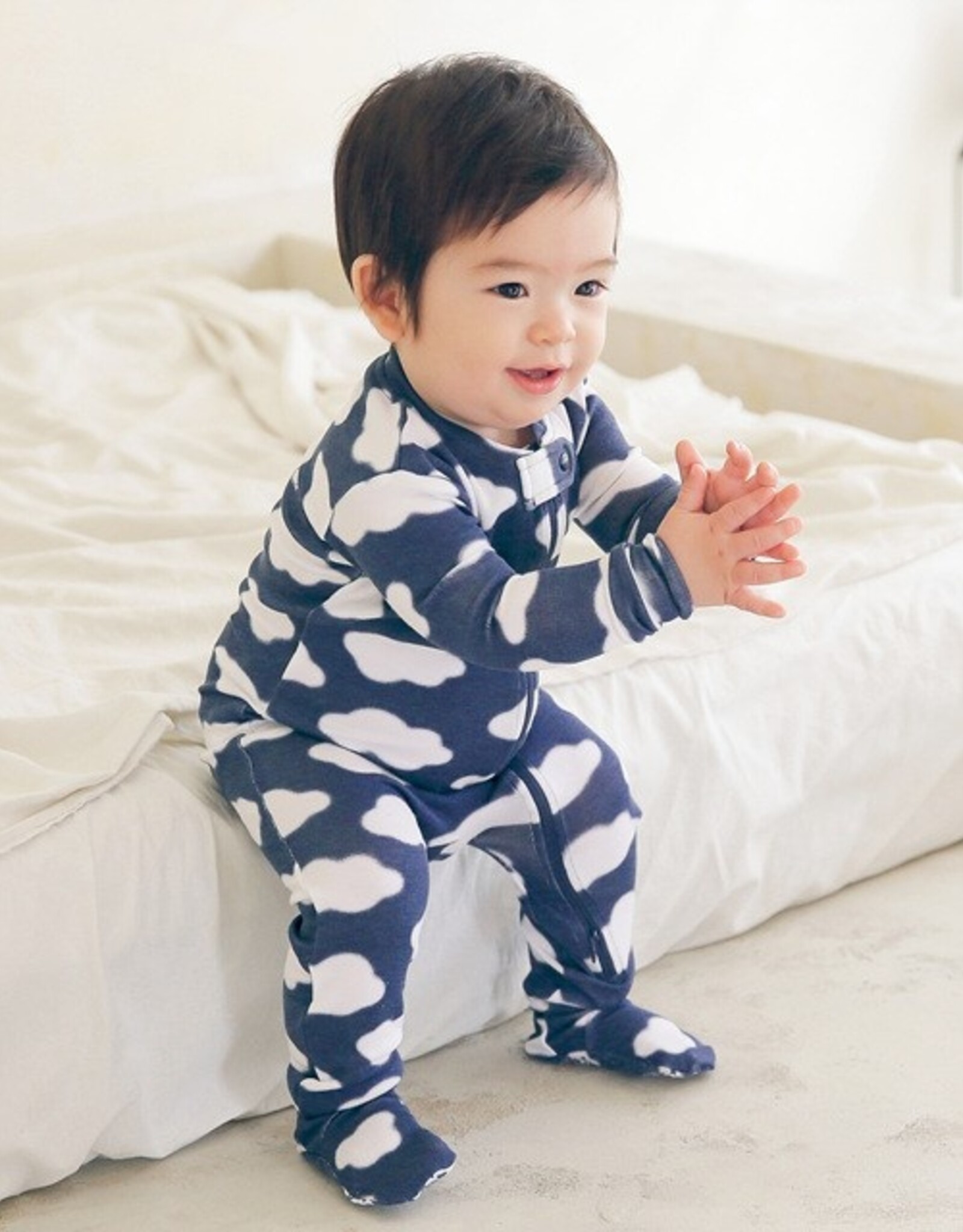 Salon de Bebe Footie PJs, Blue Cloud