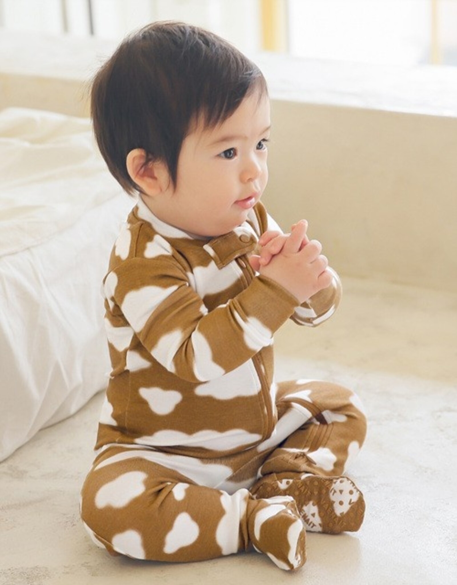 Salon de Bebe Footie PJs, Brown Cloud