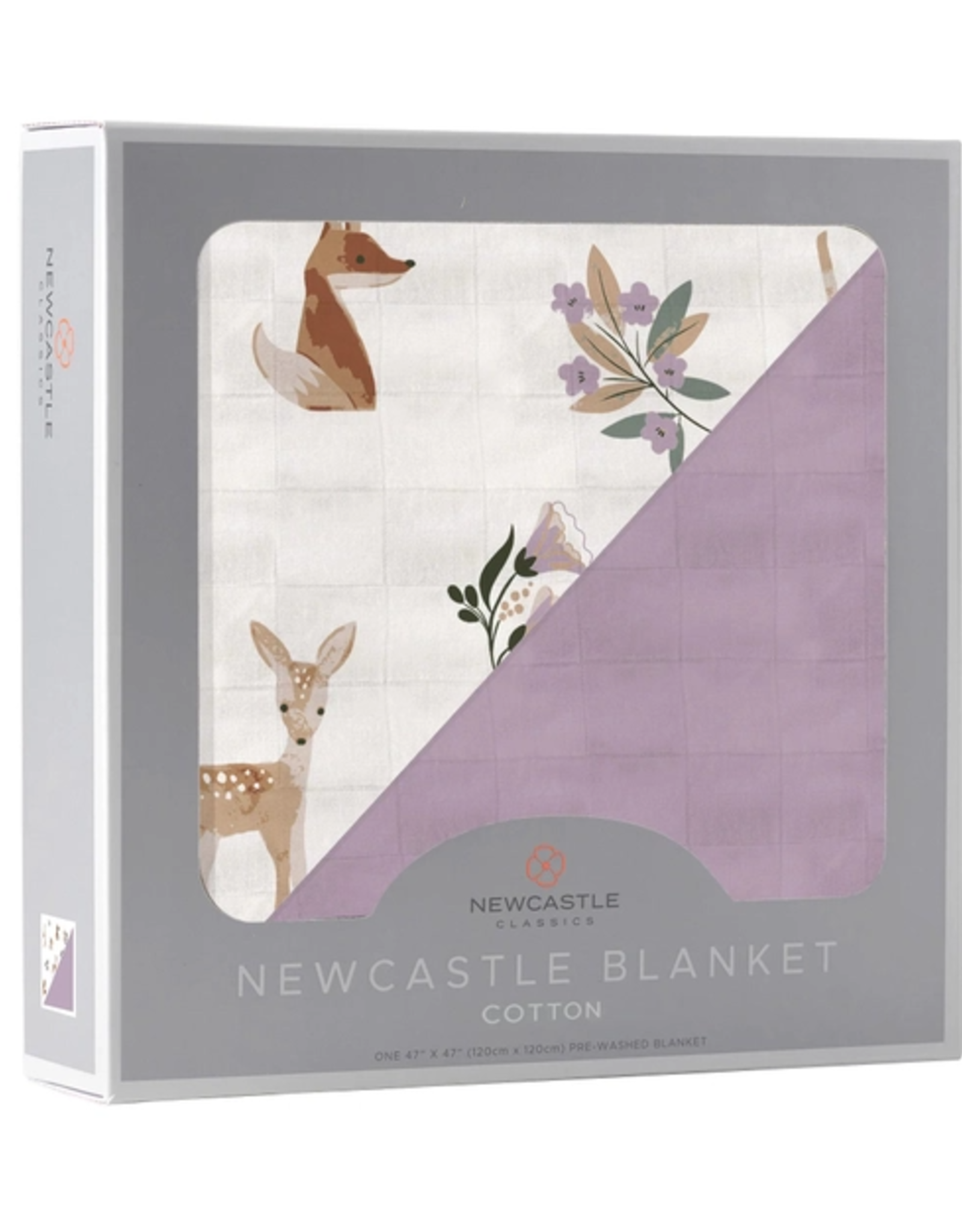 Newcastle Classics Muslin Blanket, Fox & Deer, Reversible