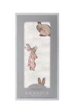 Newcastle Classics Cotton Swaddle, Pink Bunnies