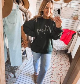 Blonde Ambition Merry Script Sweater, Forest