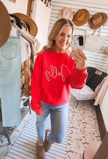Blonde Ambition Jolly Script Sweater, Red