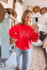 Blonde Ambition Jolly Script Sweater, Red