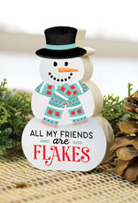 Block Sign-Snowman, Friends Are Flakes