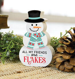 Block Sign-Snowman, Friends Are Flakes