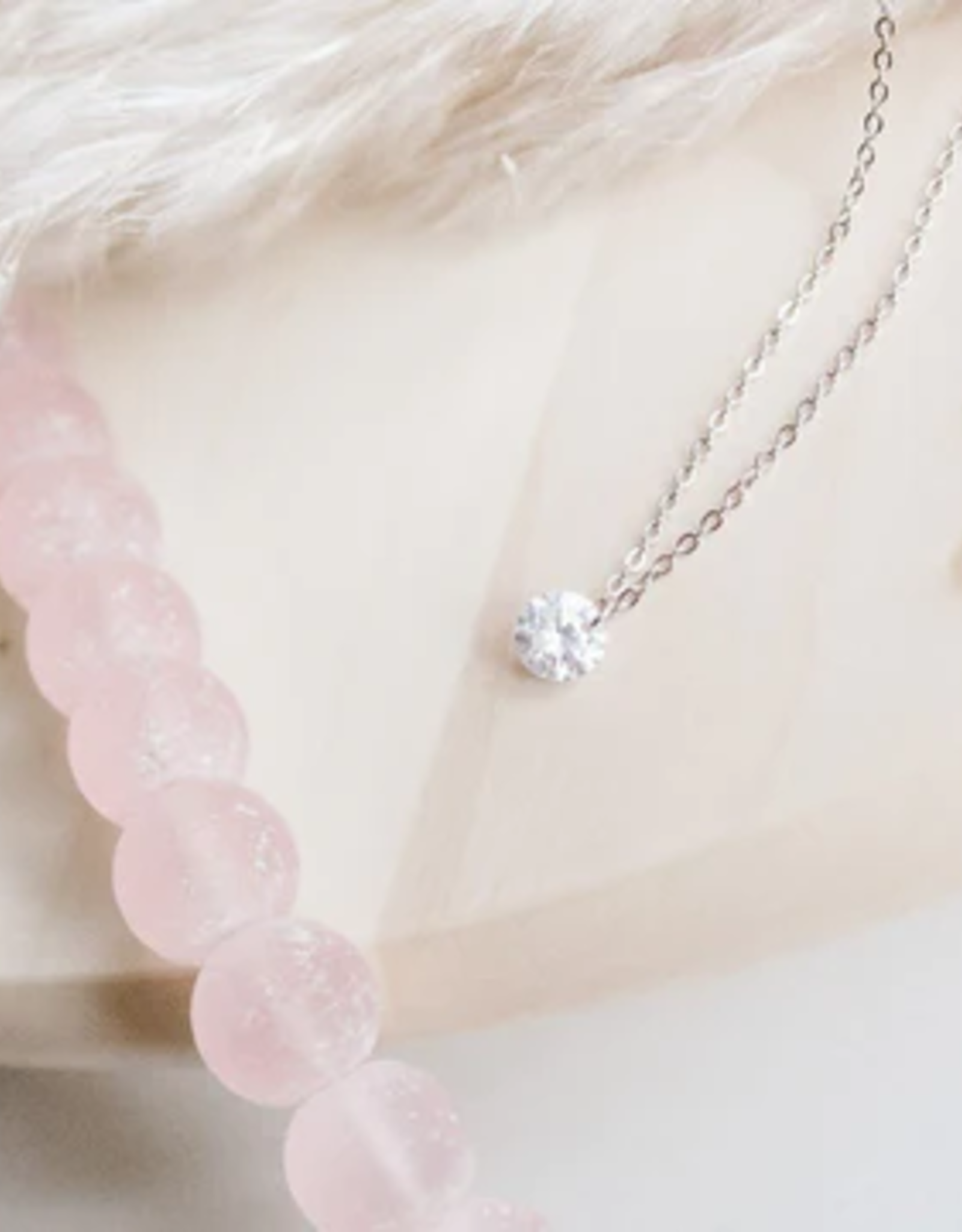 Sweet Three Designs Ever After Necklace, Rose Gold