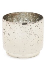 Pine Centre/Adv Mercury Glass Candle Holder, Silver/White