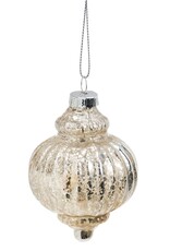 Pine Centre/Adv Mercury Glass Ornament, Ant Silver