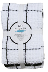 KayDee Waffle Towel, Set of 3-Onyx