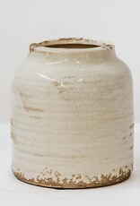 Forpost Trade Ceramic Vase, White & Beige