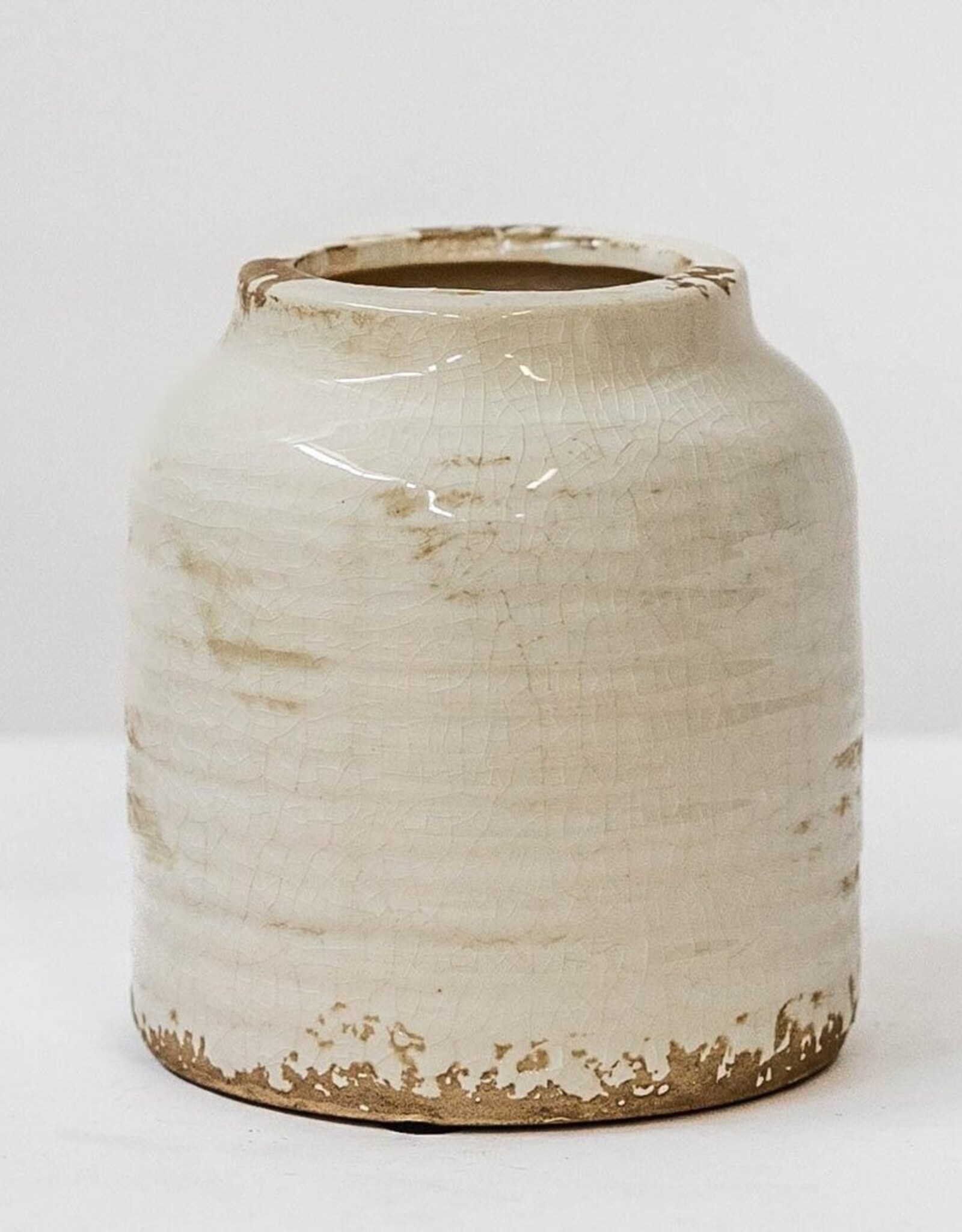Forpost Trade Ceramic Vase, White & Beige