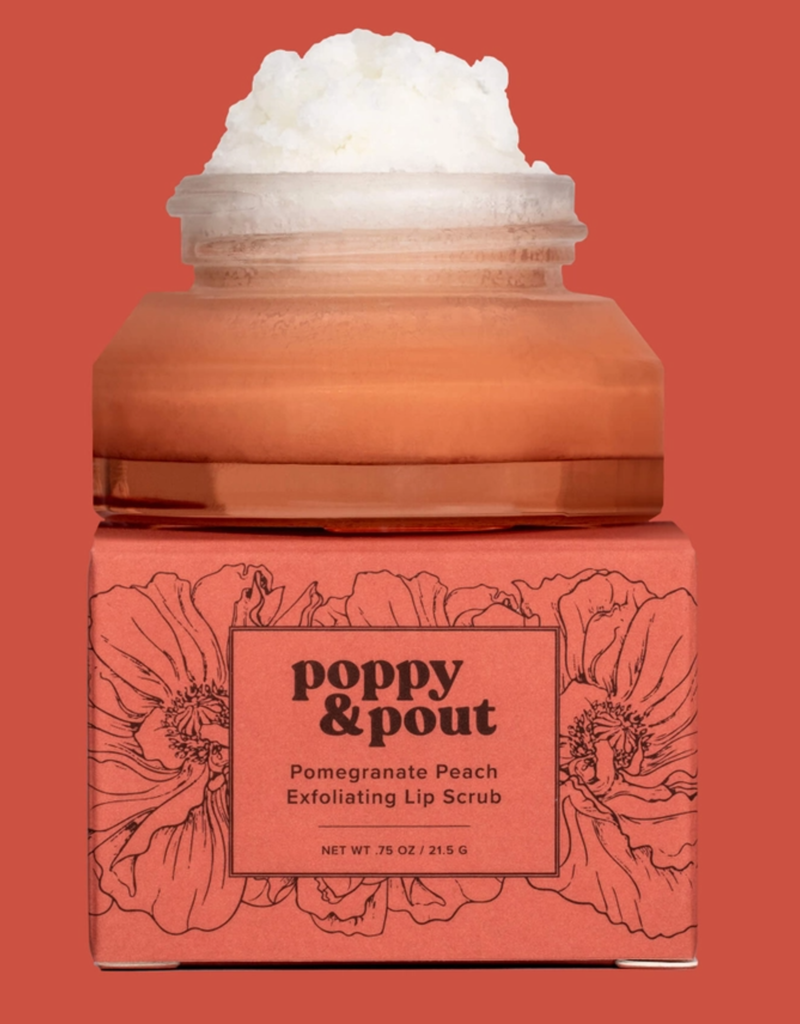 Poppy & Pout Lip Scrub, Pomegranate Peach