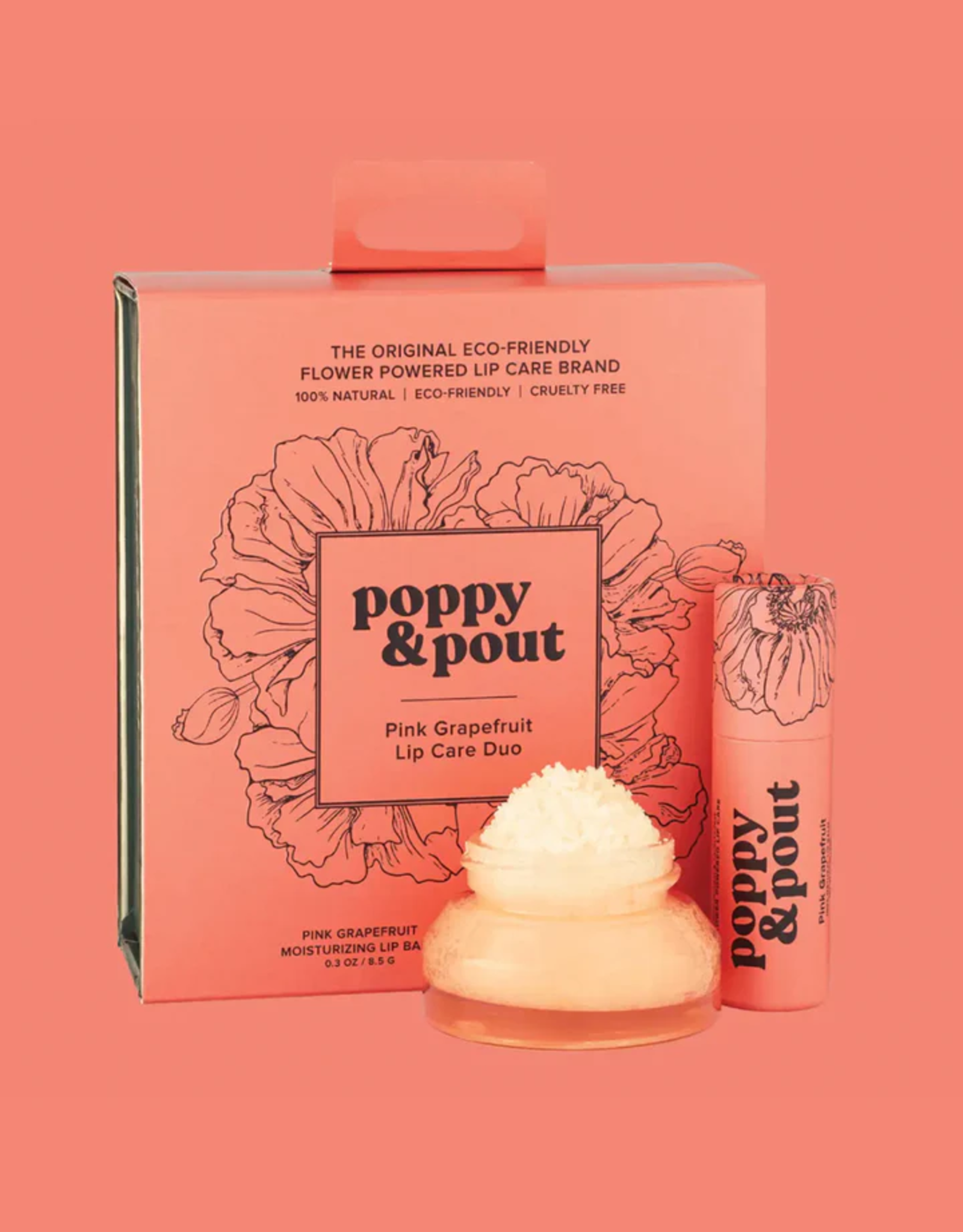 Poppy & Pout Lip Care Duo, Pink Grapefruit