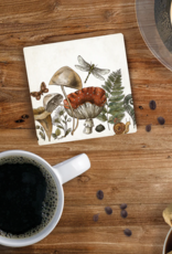Coaster-Ceramic-Red Mushroom Dragonfly