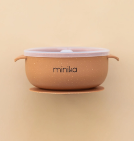 Minika Silicone Bowl w/Lid, Almond