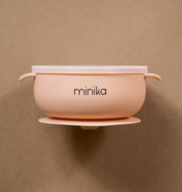 Minika Silicone Bowl w/Lid, Blush