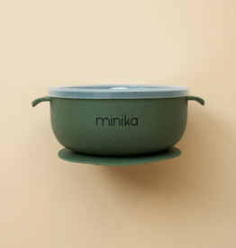 Minika Silicone Bowl w/Lid, Leaf