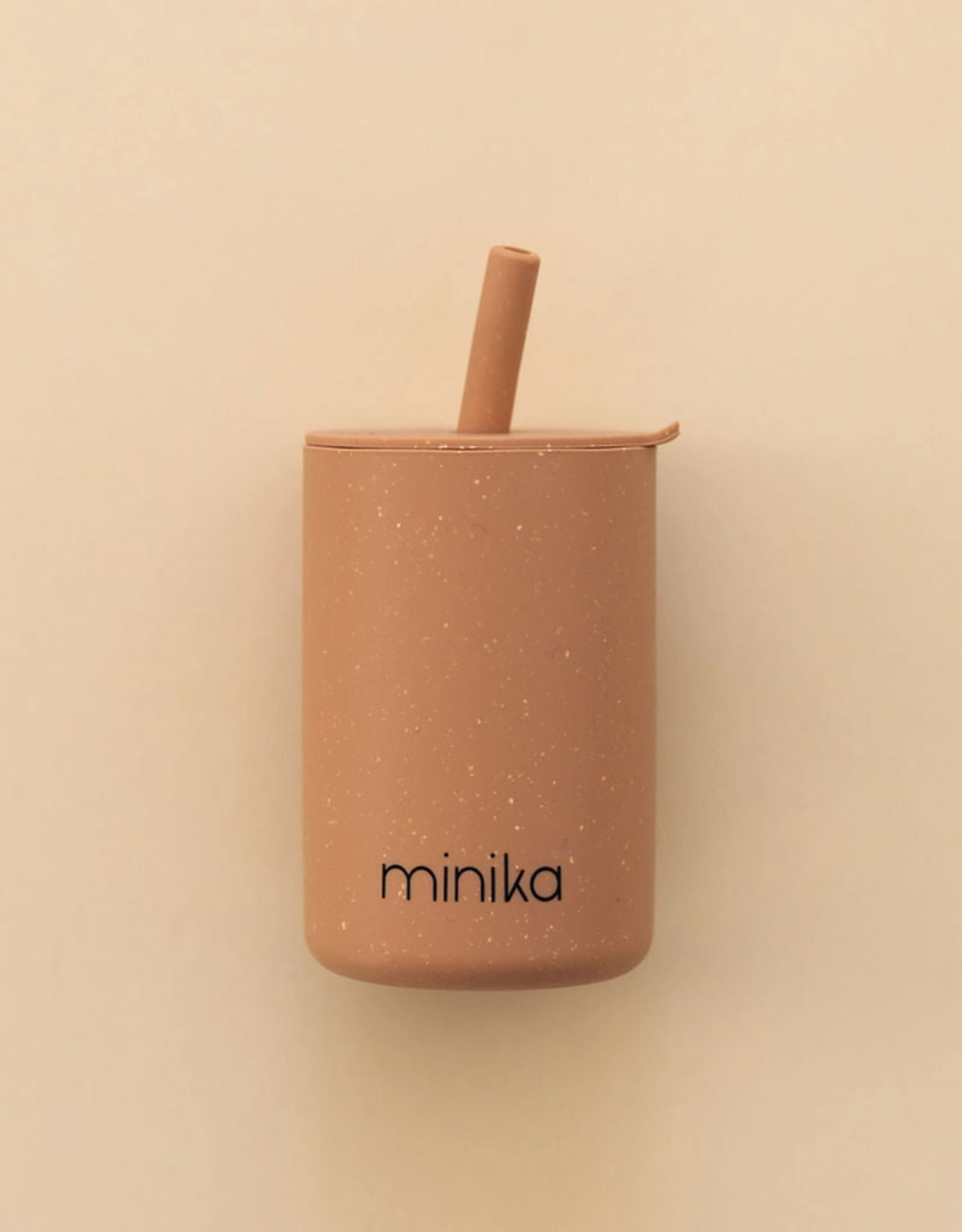 Minika Straw Cup w/Lid, Almond