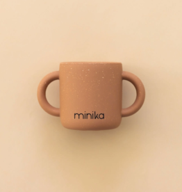 Minika Learning Cup w/Handles, Almond