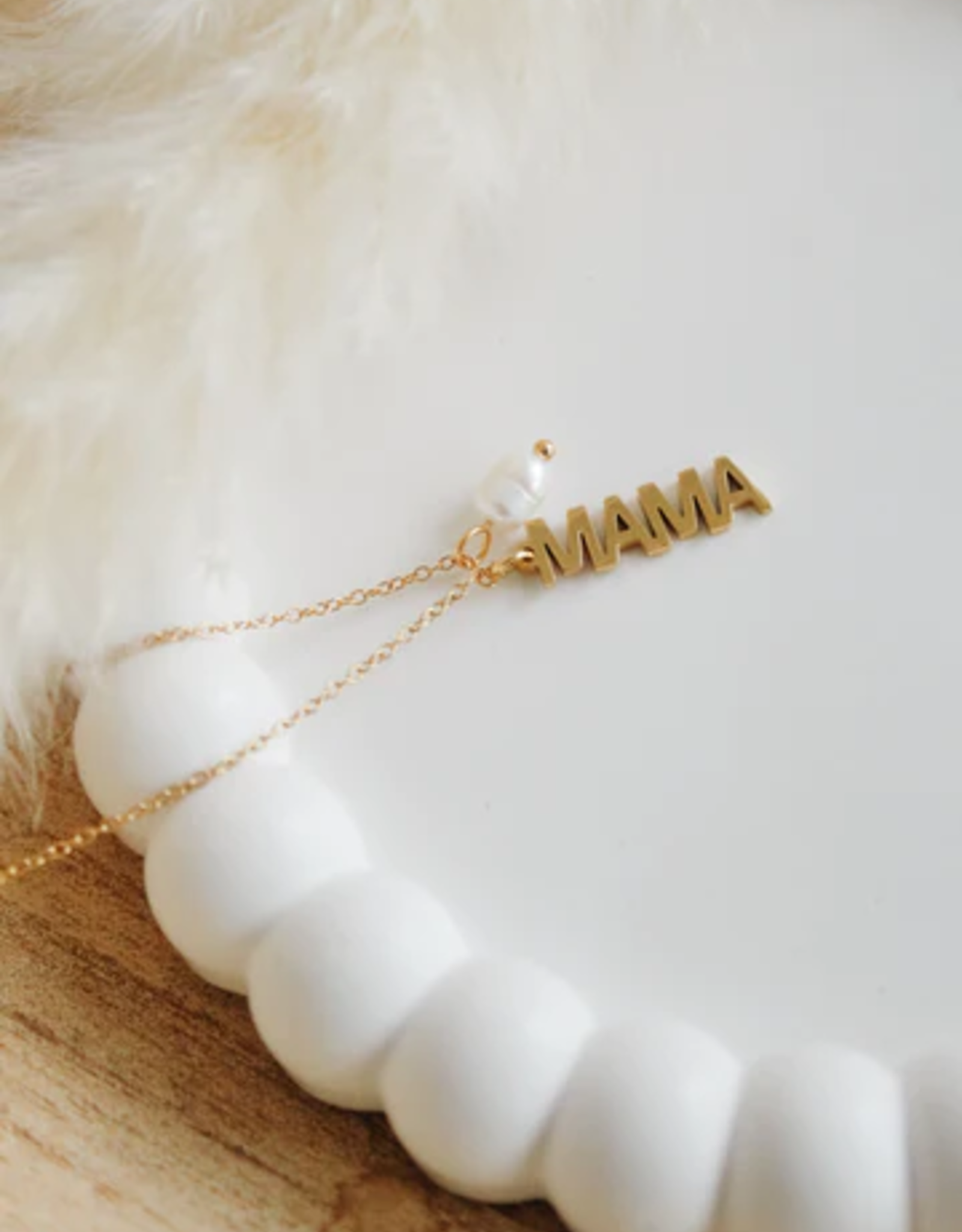 Sweet Three Designs Mama Necklace, 18-20", Gold
