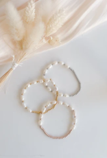 Sweet Three Designs Abby Pearl Bracelet, Rose Gold