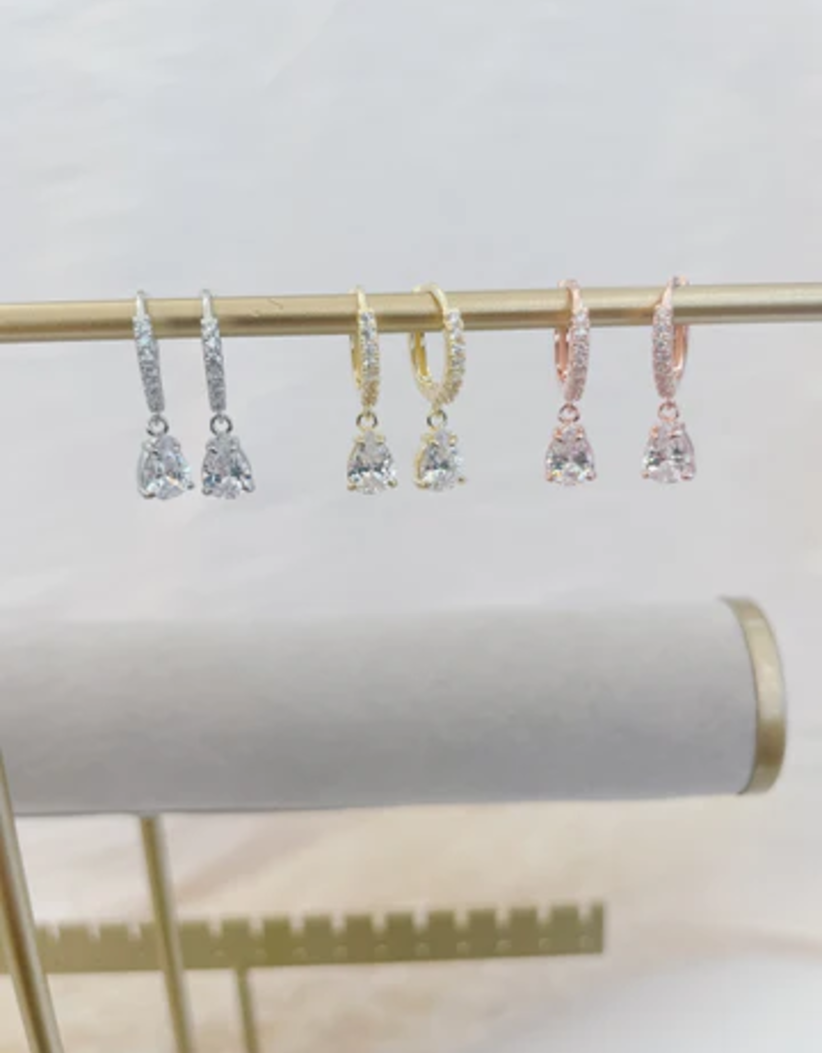 Sweet Three Designs Eternity Hoop Earrings, Rose Gold