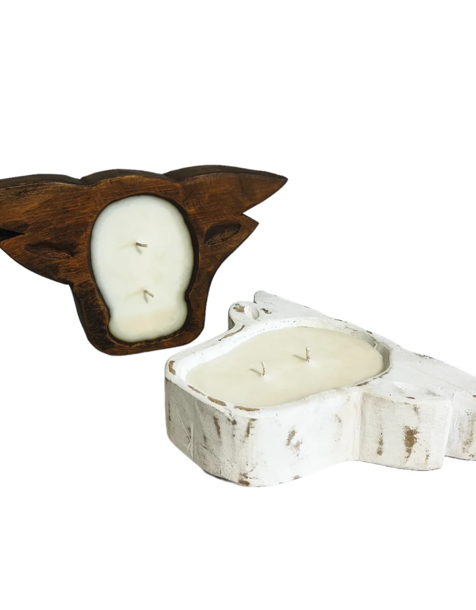 Ebony & Ivory Cow Dough Bowl Candle, Brown