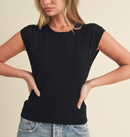Tarla High Neck Tank, Black